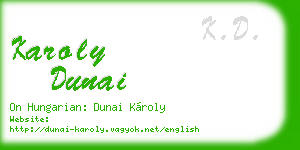 karoly dunai business card