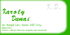 karoly dunai business card